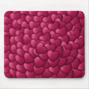 Mousepad Padrão de Corações Vermelhos Românticos 3D-32322
