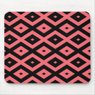 Mousepad Padrão de coral e diamante preto