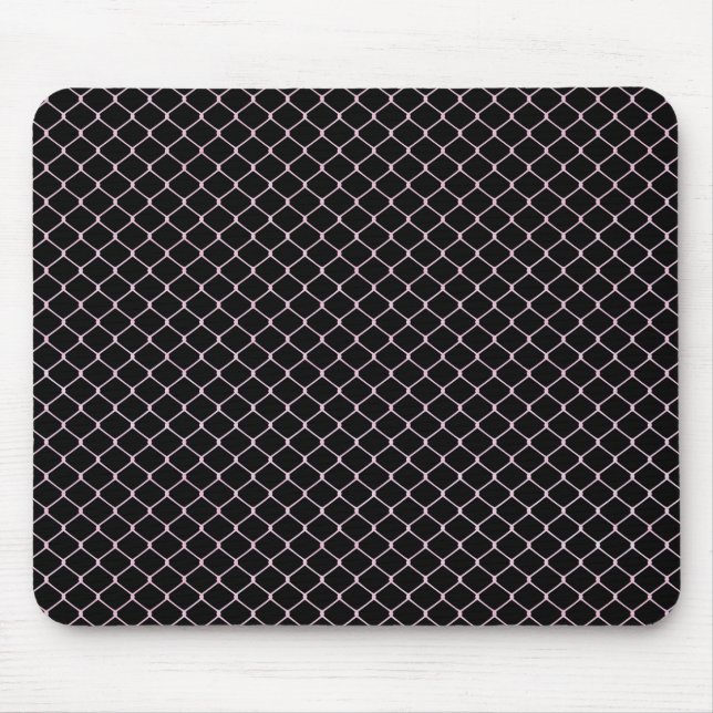 Mousepad Padrão de Corrente de Cerca Rosa Moderna Elegante  (Frente)
