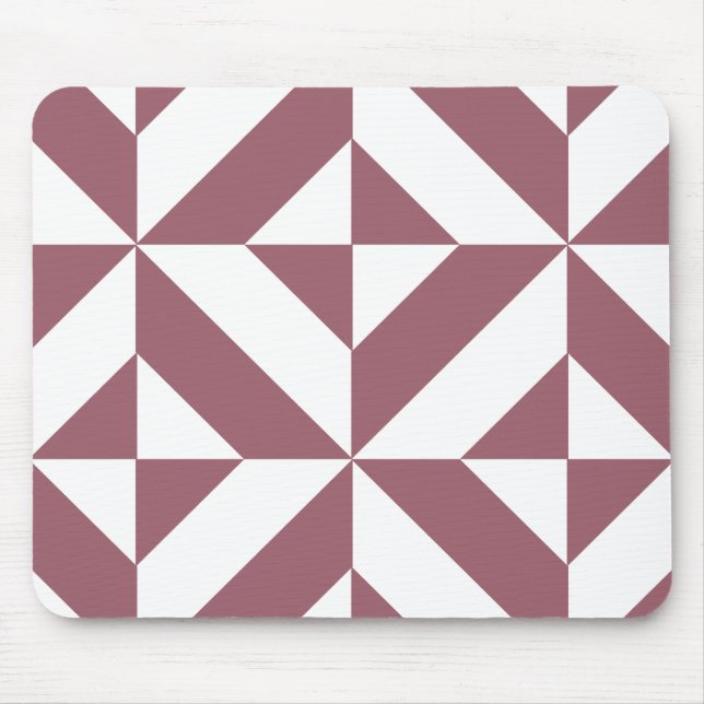 Mousepad Padrão de Cubo de Deco Geométrico de Plum (Frente)