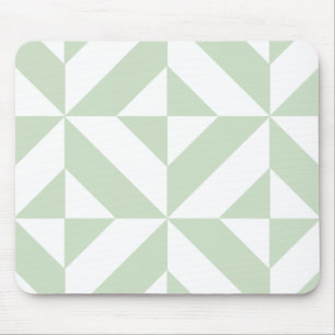 Mousepad Padrão de Cubo Deco Geométrico em Verde Salvia