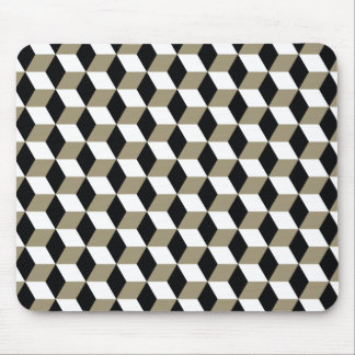 Mousepad Padrão de Cubos 3D Preto e Branco do Khaki