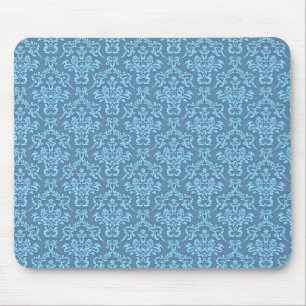 Mousepad Padrão de Damasco Azul