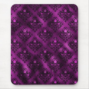 Mousepad Padrão de Damasco com Glitter Glam Ombre Roxo