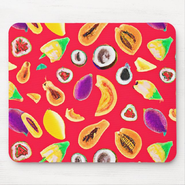 Mousepad Padrão de Delícia de Fruta Vibrante (Frente)