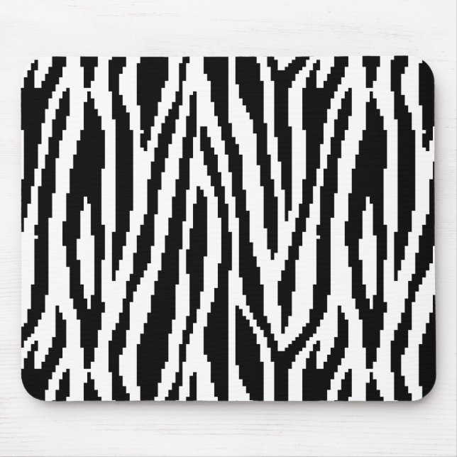 Mousepad Padrão de Design de impressão de pixel zebra de 8  (Frente)