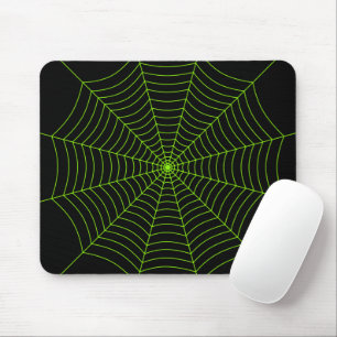 Mousepad Padrão de Dia das Bruxas na teia verde-neonatal pr