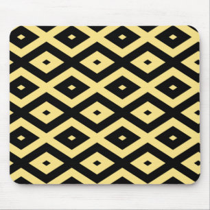Mousepad Padrão de diamante amarelo-limão e preto