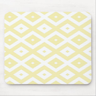 Mousepad Padrão de diamante amarelo pálido e branco