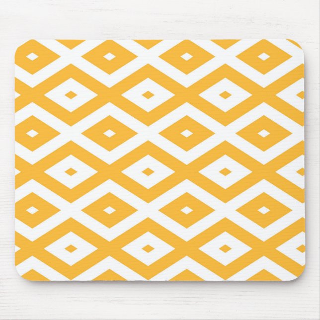 Mousepad Padrão de diamante amarelo sunny e branco (Frente)