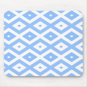 Mousepad Padrão de diamante azul e branco