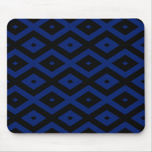 Mousepad Padrão de diamante azul e preto