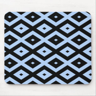Mousepad Padrão de diamante azul pálido e preto