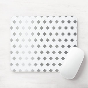 Mousepad Padrão de Diamante Branco de Cinzas Prateadas Deco