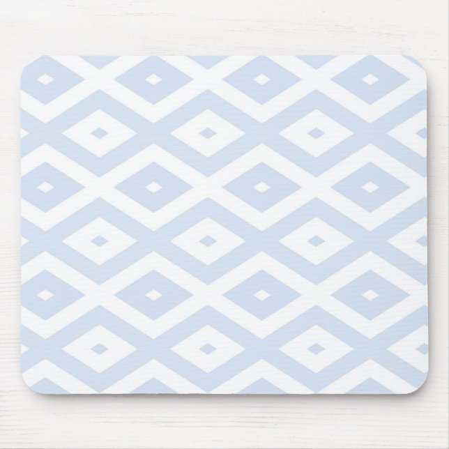 Mousepad Padrão de diamante branco e azul pálido (Frente)