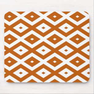 Mousepad Padrão de diamante branco e laranja queimado