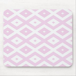 Mousepad Padrão de diamante branco e rosa pálido