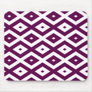 Mousepad Padrão de diamante branco e roxo de ameixa