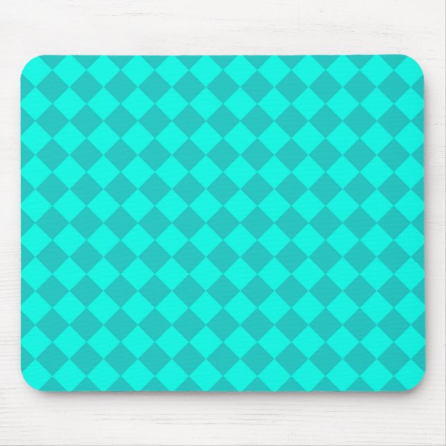 Mousepad Padrão de Diamante do Verificador de Teal (Frente)