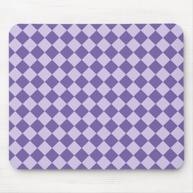 Mousepad Padrão de Diamante do Verificador Roxo (Frente)