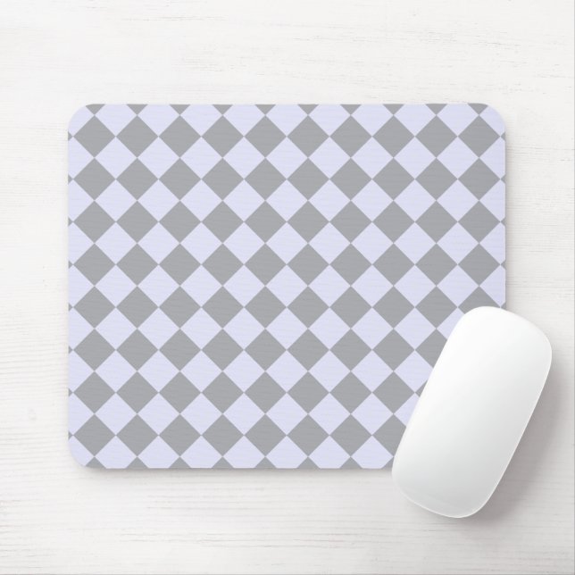 Mousepad Padrão de diamante em cinzas e lavandas (Com mouse)
