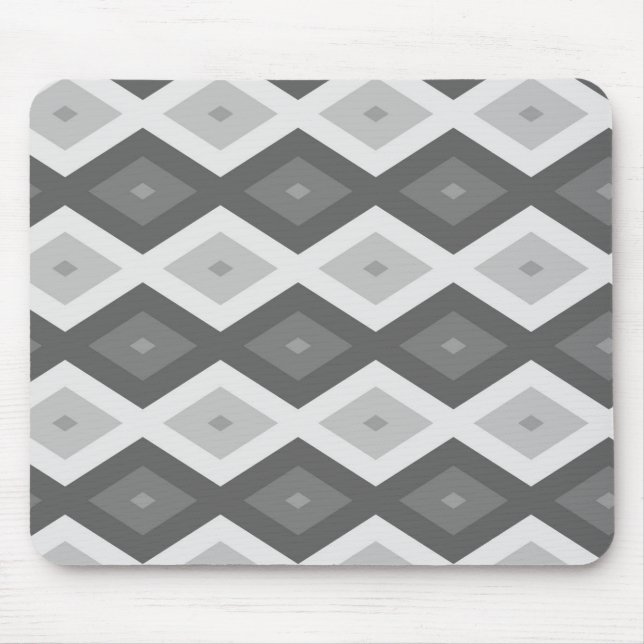 Mousepad Padrão de diamante em tons de cinza (Frente)