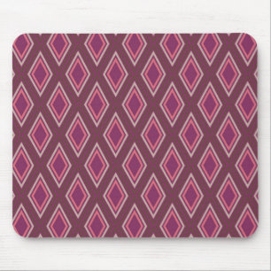 Mousepad Padrão de diamante geométrico elegante em roxo