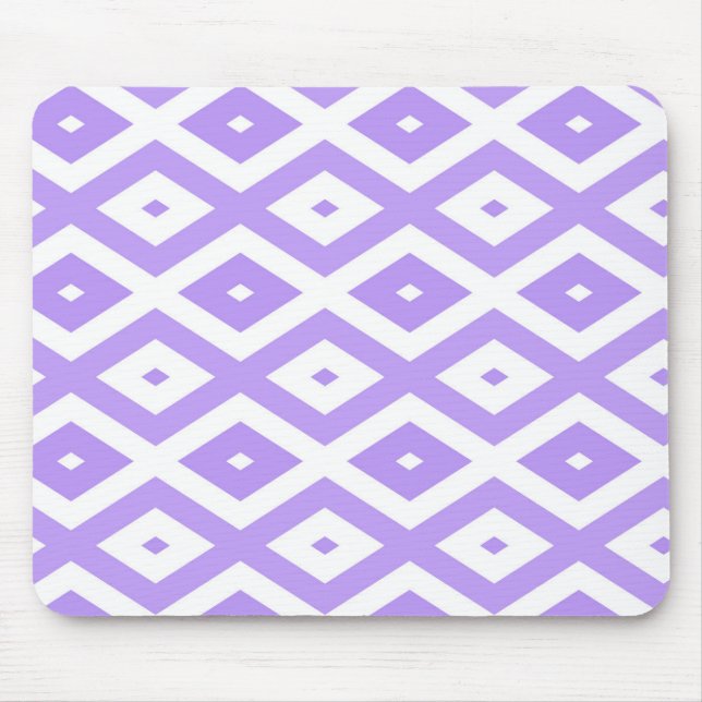Mousepad Padrão de diamante roxo e branco (Frente)