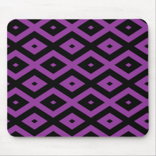 Mousepad Padrão de diamante roxo e preto