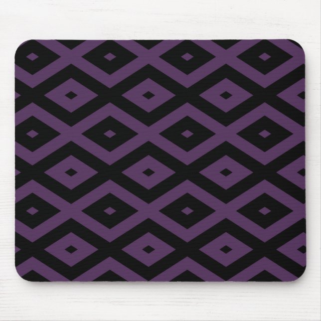 Mousepad Padrão de diamante roxo e preto escuro (Frente)