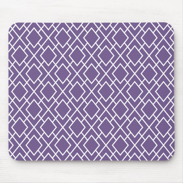 Mousepad Padrão de Diamante Roxo Na moda moderno (Frente)