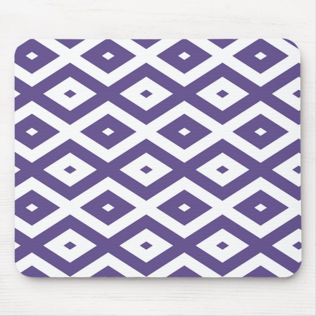 Mousepad Padrão de diamante ultra violeta e branco (Frente)