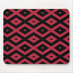 Mousepad Padrão de diamante vermelho e preto