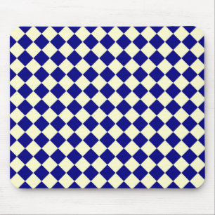 Mousepad Padrão de Diamante Xadrez Amarelo Azul 
