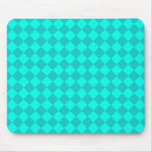 Mousepad Padrão de diamante xadrez em azul-petróleo