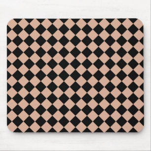 Mousepad Padrão de diamante xadrez rosa e preto