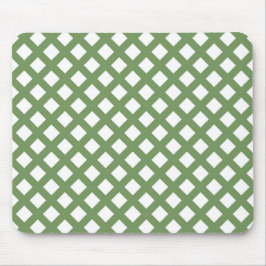 Mousepad Padrão de Diamante Xadrez Verde Branco
