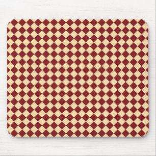 Mousepad Padrão de Diamante Xadrez Vermelho Amarelo