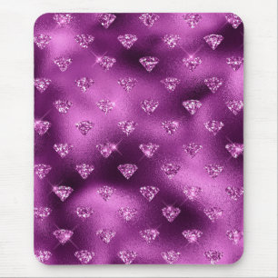 Mousepad Padrão de Diamantes Brilhantes Glam com Degradê Ro