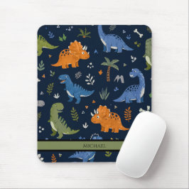 Mousepad Padrão de Dinossauro Fofo Colorido