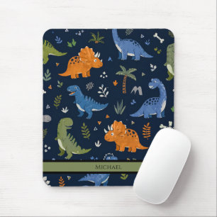 Mousepad Padrão de Dinossauro Fofo Colorido