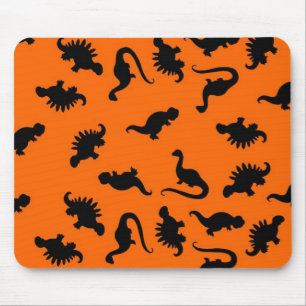 Mousepad Padrão de Dinossauro Gelado em Laranja