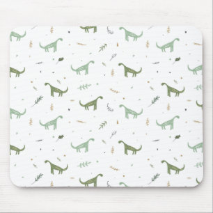 Mousepad Padrão de Dinossauro Verde e Bonito