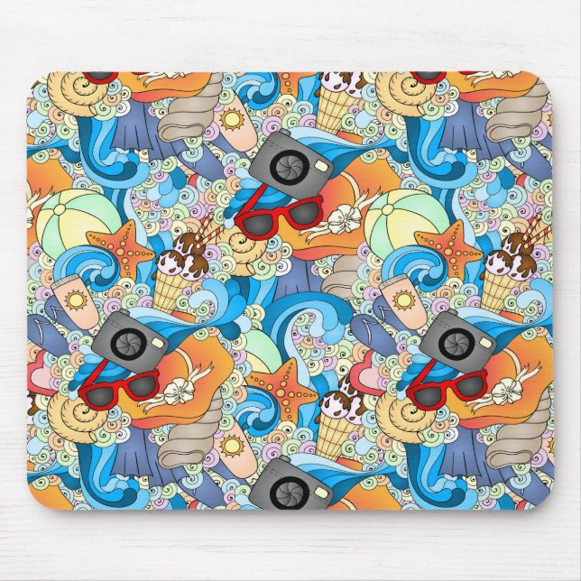 Mousepad Padrão de diversão de verão (Frente)
