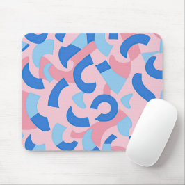 Mousepad Padrão de Doodle Rosa e Azul