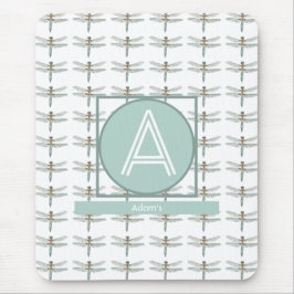 MOUSEPAD PADRÃO DE DRAGONFLY DE TENDÊNCIA BRANCA PERSONALIZ