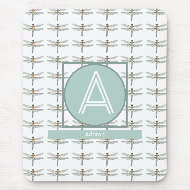 MOUSEPAD PADRÃO DE DRAGONFLY DE TENDÊNCIA BRANCA PERSONALIZ (Frente)