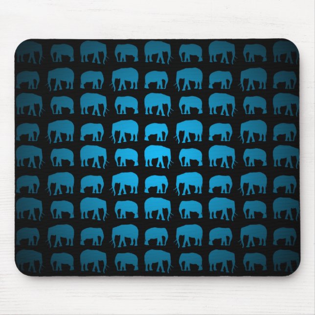 Mousepad Padrão de Elefante Azul (Frente)