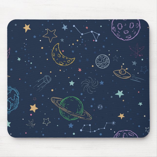 Mousepad Padrão de elementos de espaço externo (Frente)