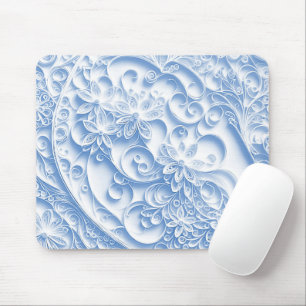 Mousepad Padrão de Enfileiramento de Papel Azul Pastel